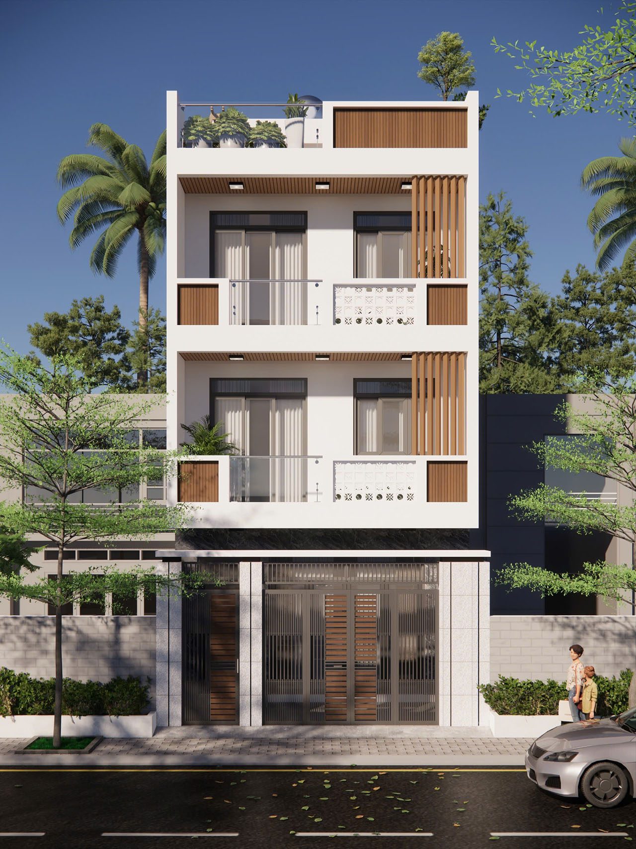 H&igrave;nh phối cảnh 3D thiết kế nh&agrave; cao tầng
