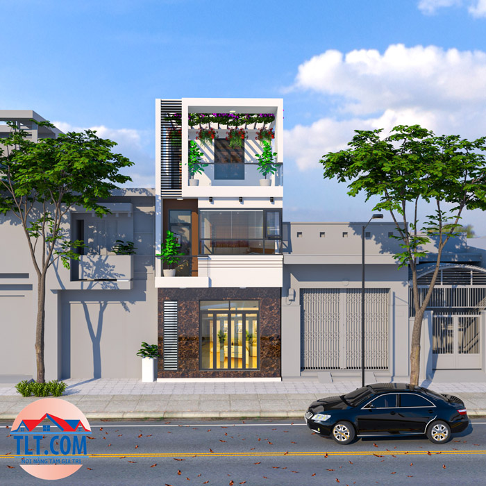 Mẫu mặt tiền 3D nh&agrave; phố trọn g&oacute;i Đồng Nai