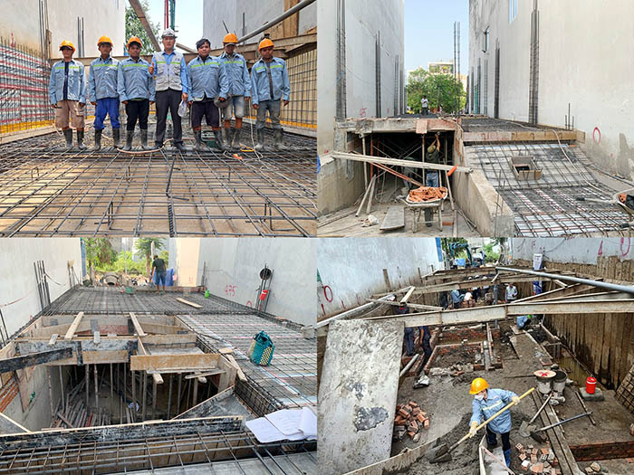 Thi c&ocirc;ng x&acirc;y dựng nh&agrave; c&oacute; tầng hầm tại Thủ Đức 