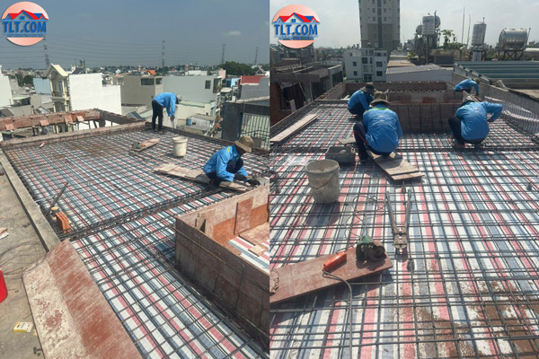 Thi c&ocirc;ng đan sắt chuẩn bị đổ b&ecirc; t&ocirc;ng s&agrave;n 3 cho nh&agrave; anh Tiến tại Quận 12