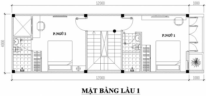 Mặt bằng lầu 1