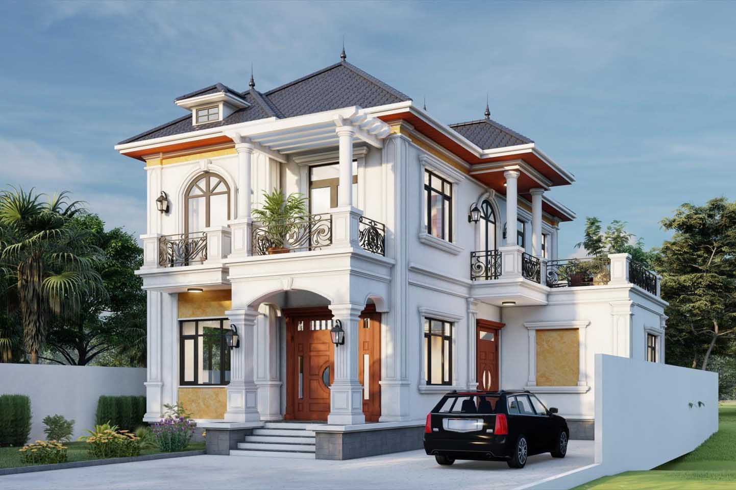 Thiết kế thi c&ocirc;ng x&acirc;y biệt thự m&aacute;i nhật trọn g&oacute;i nh&agrave; ch&uacute; Thiện tại B&igrave;nh Phước