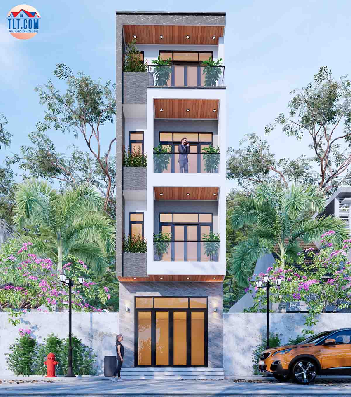 Thiết kế mẫu nhà phố 4 tầng tại Tân Bình nhà anh Hùng