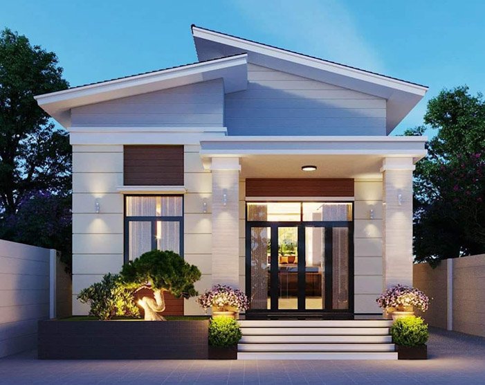Mẫu nh&agrave; cấp 4 m&aacute;i lệch x&eacute;o 